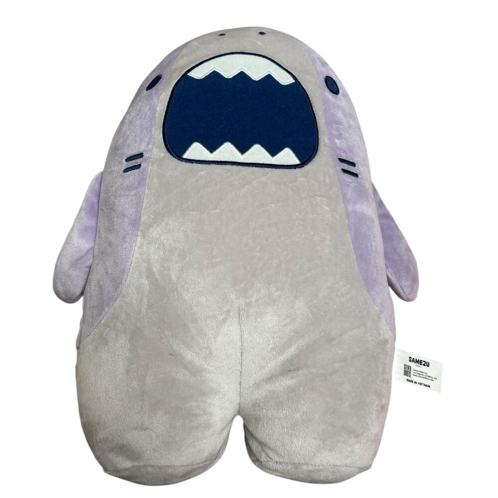 Samezu Pastel Plush Shark Jaggy Toy Clever Idiots Gray Purple 15 in Soft Stuffed